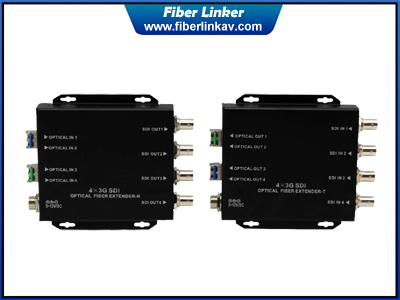 4 channels 3G-SDI Fiber Optic Extender over 4 core fiber 