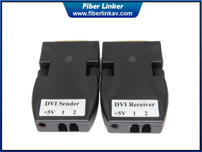 Rattler DVI Fiber Converter with 2 LC opitc cable