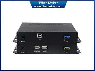 DVI KVM Fiber Converter with keyboad and mouse