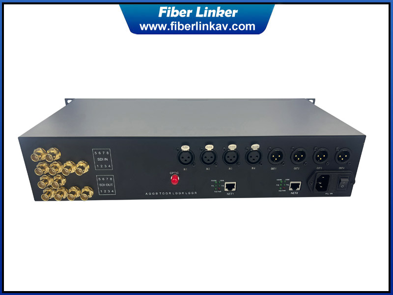 6 Bidirectional 12G-SDI Fiber Converter with Audio and Ethernet