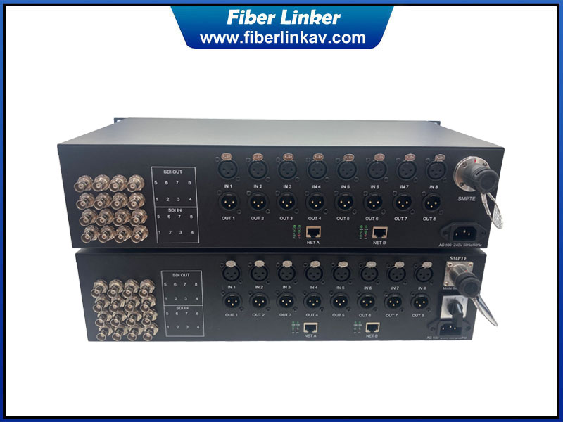 8-ch Bidirectional 3G-SDI Fiber Converter over SMPTE FUW-PUW HDTV Cable