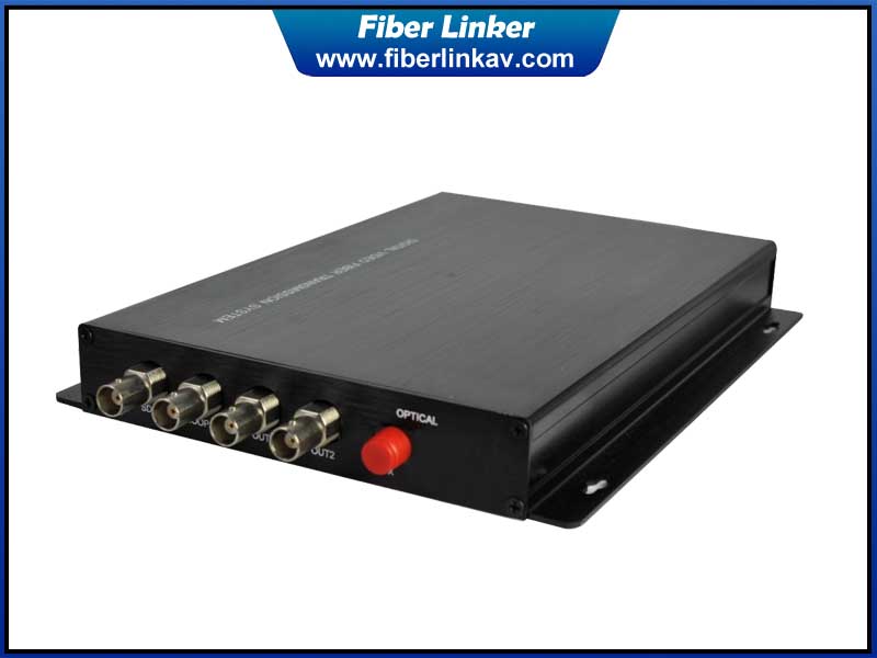 1-ch Bidirectional SDI Extender with Loop Out over Fiber Optic Cable