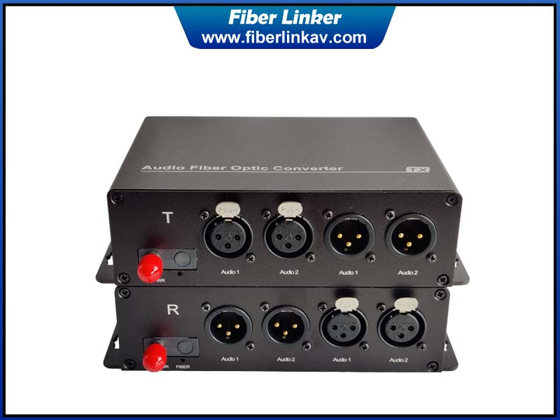Broadcast Audio Fiber Optic Extender with 2 bidirectional channels