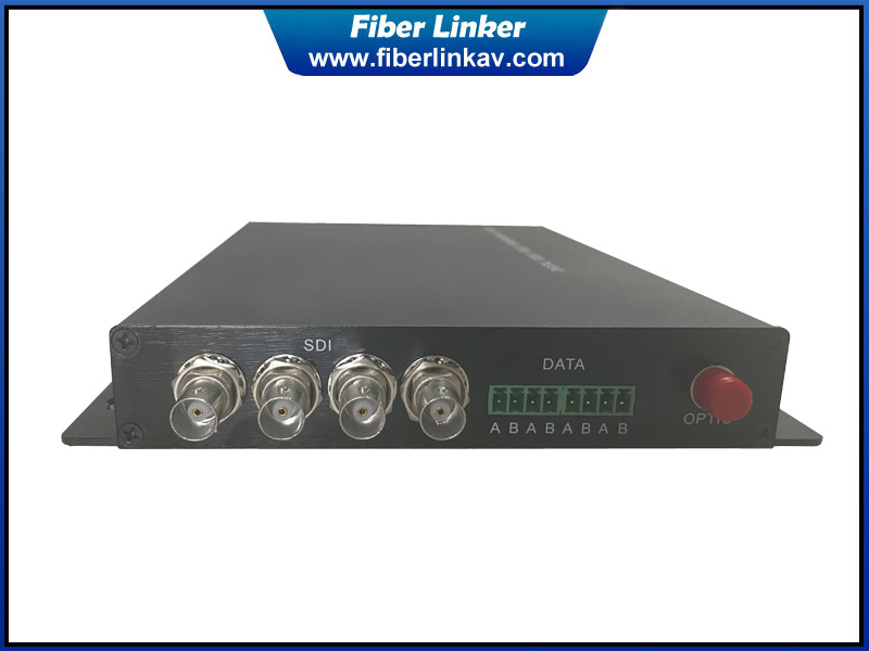 4-way 12G SDI Fiber Converter over single optical fiber