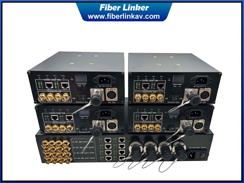 4K 12G-SDI Fiber Optic Extender For PTZ Camera